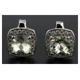 Genuine Green Amethyst Earrings