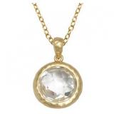 Hammered Bezel Set Crystal Fashion Pendant