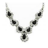 Black & White Rhinestone Evening Necklace