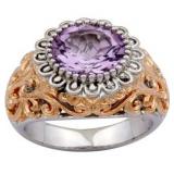 Round 4.50 ct Amethyst Designer Ring