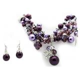 XX-Large Purple Fashion Necklace & Earrings