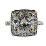 14kt Gold Round Brilliant 4.66 ct Diamond Ring