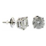 14kt Gold Brilliant 2.05 ct Diamond Stud Earrings