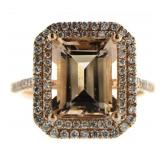 14kt Rose Gold 3.50 ct Morganite & Diamond Ring