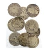 Collection (10) Barber Silver Half Dollars