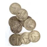 Collection (10) Standing Liberty Silver Quarters