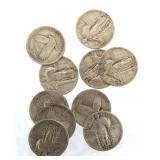 Collection (10) Standing Liberty Silver Quarters