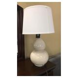 Ashley XL White Crackle Lamp