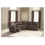 Ashley U721 LEATHER 6 pc Triple REC Sectional