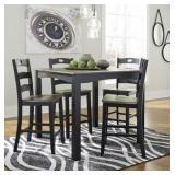 Ashley D338 5 pc Counter Table & 4 Bar Stools