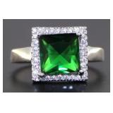 Princess Cut 2.20 ct Chrome Diopisde Dinner Ring