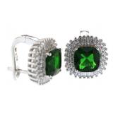 Cushion Cut 5.50 ct Emerald Designer Earrings