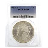 1833 MS64 Carson City Morgan Silver Dollar