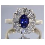 Platinum 1.80 ct Oval Sapphire & Diamond Ring