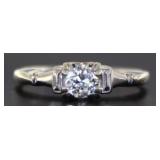 14kt Gold Old Mine Cut .40 ct Diamond Solitaire