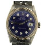Mens Oyster Perpetual Datejust  Azure Blue Rolex