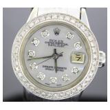 14kt Gold & Stainless Steel Ladies MOP Rolex Watch