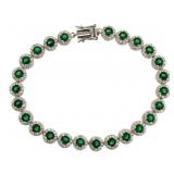 Stunning 12.50 ct Emerald Tennis Bracelet