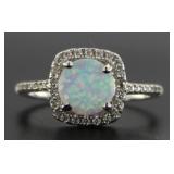 Round 1.50 ct Fire Opal Solitaire Ring