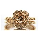 14kt Rose Gold 1.15 ct Morganite & Diamond Bridal