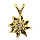 14kt Gold Mid-Century Diamond Pendant