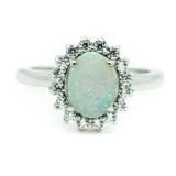 Oval 2.15 ct Fire Opal Designer Ring