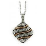 Cushion Cut 1/4 ct Rose Toned Diamond Pendant