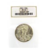 1941 MS64 Walking Liberty Silver Half Dollar