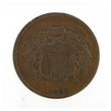 1869 Copper 2 Cent Piece *Very Nice
