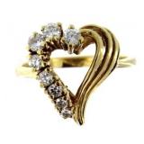 14kt Gold 1/2 ct Diamond Heart Ring