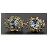 Genuine Blue Topaz Designer Earrings