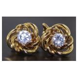 White Topaz Fashion Clip-On Earrings