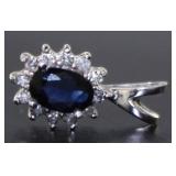 10kt Gold Natural Sapphire & Diamond Pendant