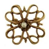 10kt Gold Antique Pearl Brooch