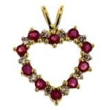 10kt Gold 1.00 ct Ruby & Diamond Pendant