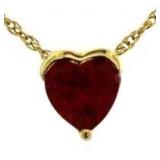 10kt Gold Ruby Heart Necklace