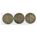 1917, 18 & 19 Walking Liberty Silver Halves *KEY