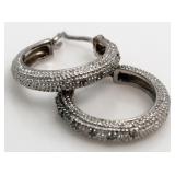 Diamond Accent Huggie Hoop Earrings