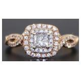14kt Rose Gold 3/4 ct Diamond Infinity Ring