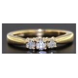 14kt Gold 1/4 ct 3 Stone Diamond Ring