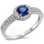 Beautiful Halo-Style Sapphire Solitaire