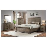 King - Elements Daybreak Oak 5 pc Storage Bedroom