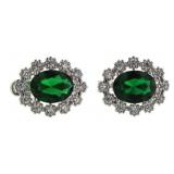 Oval 5.00 ct Emerald French Lock Earrings