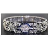 14kt Gold Antique 6.40 ct Sapphire-Diam. Bracelet