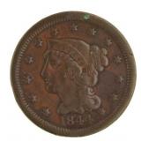 1844 Braided Hair Copper Large Cent *Nice