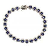 Gorgeous 11.50 ct Round Sapphire Tennis Bracelet