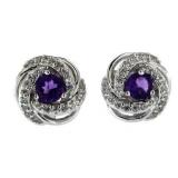 Genuine African Amethyst Designer Earrings