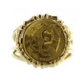 14kt Gold 1985 .999 Pure Gold Panda Coin Ring