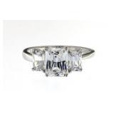 Radiant Cut 3.50 ct White Topaz Designer Ring