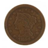 1854 Braided Hair Copper Large Cent